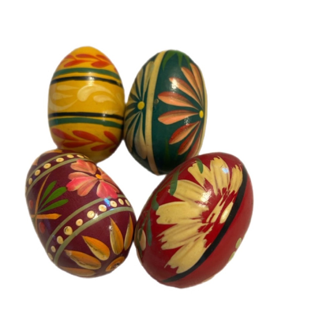 Vintage Handcrafted Floral Decorative Pisanki Polish Eggs - Multicolor Set
